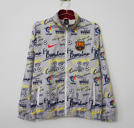 BARCELONA 2026/27 WINDBREAKER JACKET - Grey/Yellow