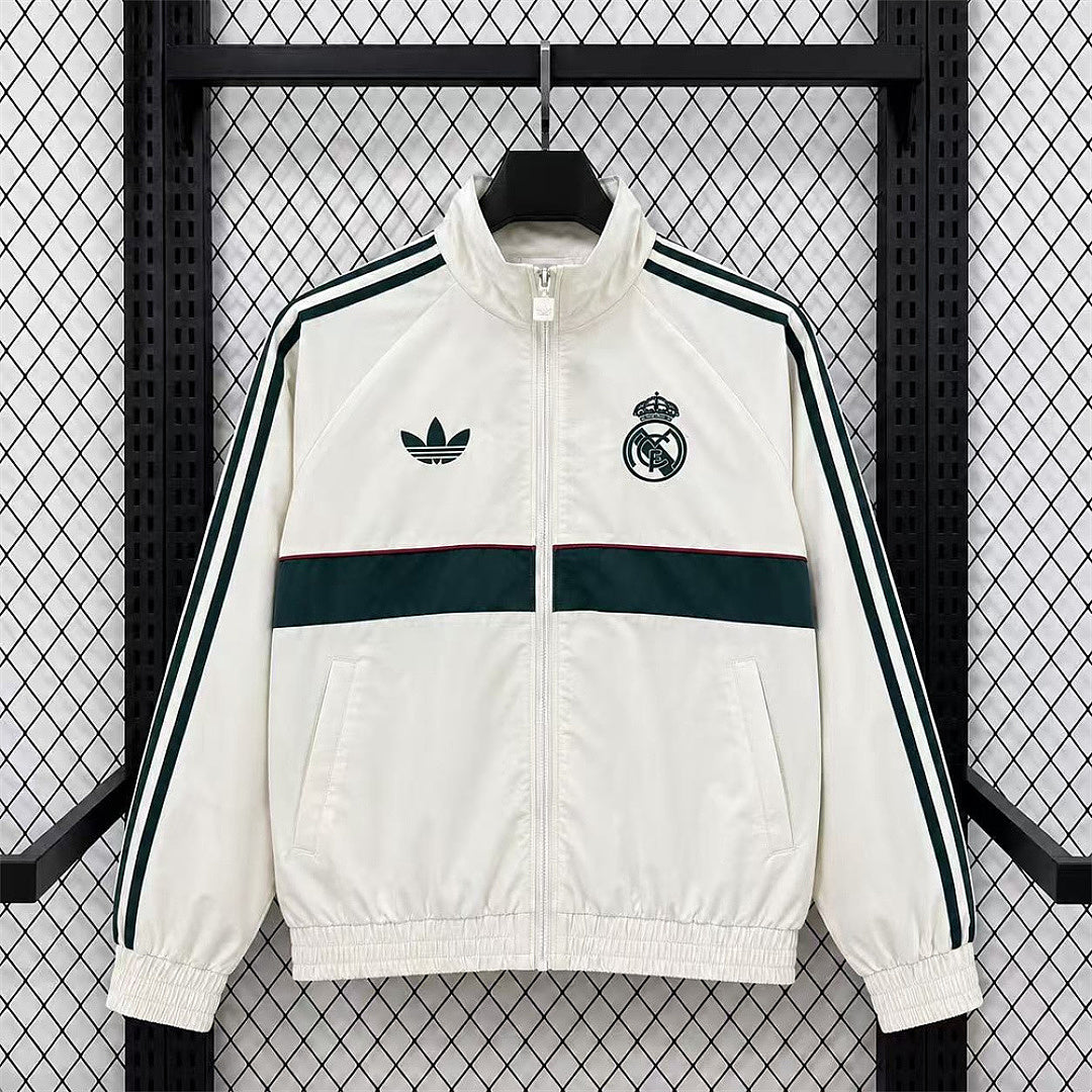 REAL MADRID 2026/27 CORTA-VENTO - Branco/Bordô Vista Traseira