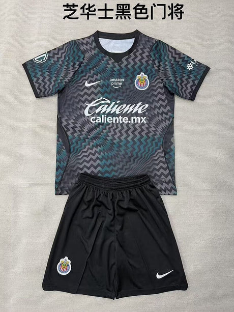 CHIVAS GUADALAJARA 2026/27 KIT GOLEIRO INFANTIL - Preto