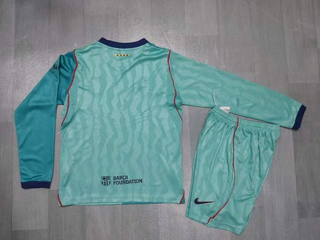 BARCELONA 2026/27 THIRD KIT BAMBINO - Verde, Manica lunga