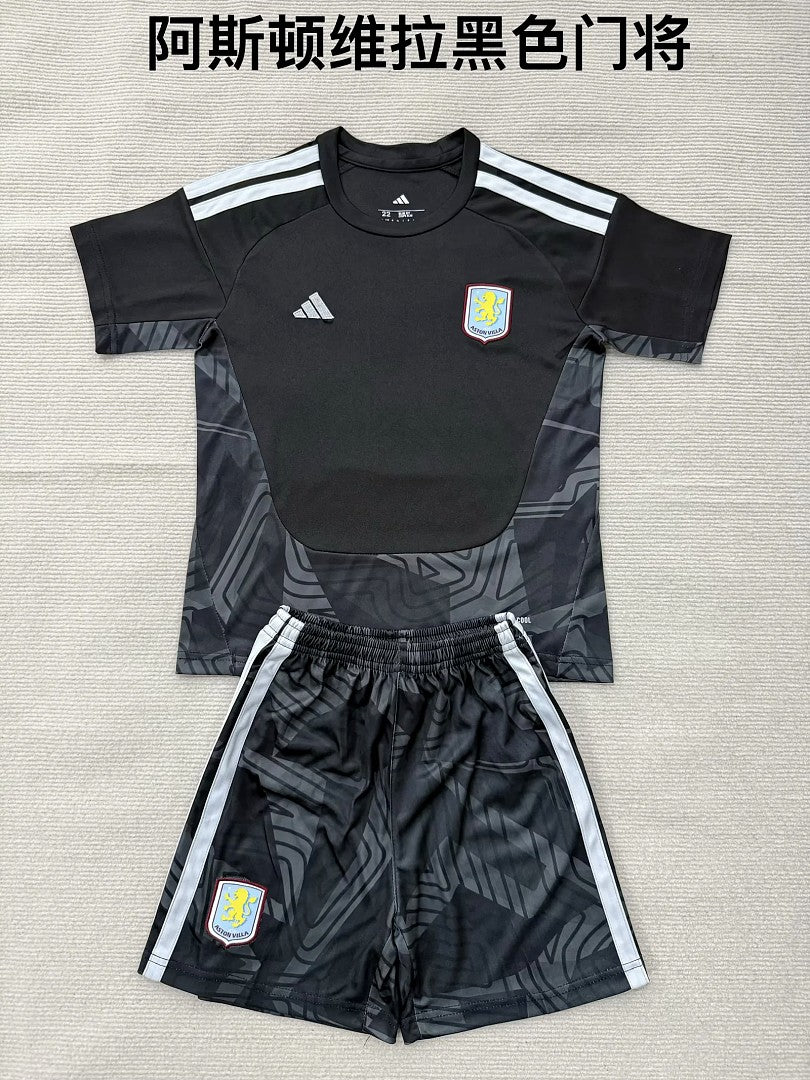 ASTON VILLA 2026/27 GOLEIRO KIT INFANTIL - Preto