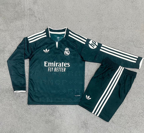 REAL MADRID 2026/27 KIT EXTÉRIEUR ENFANT - Vert, Manches longues