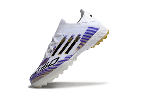 Adidas F50 Enfant TF - Blanc/Violet/Or