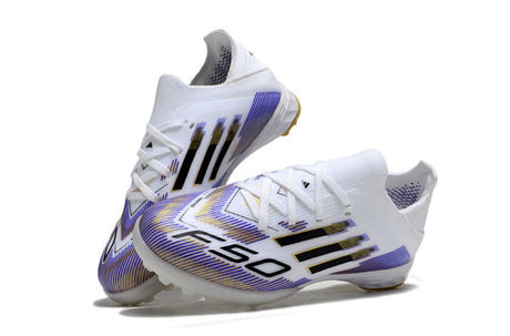 Adidas F50 Enfant TF - Blanc/Violet/Or