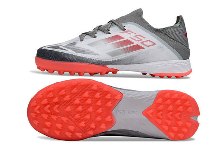 Adidas F50 Enfant TF - Argent/Rouge
