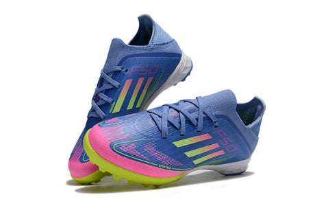 Adidas F50 Enfant TF - Bleu/Rose