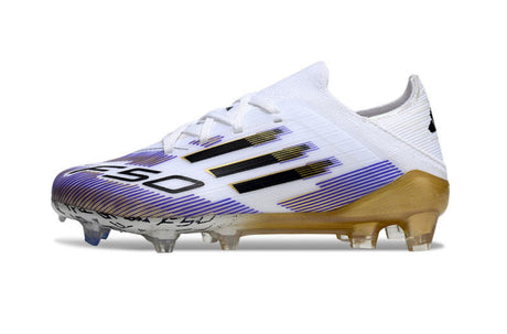 Adidas F50 Enfant FG - Blanc/Violet/Or