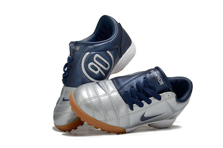 Nike Total 90 III Bambino TF - Argento/Blu Navy
