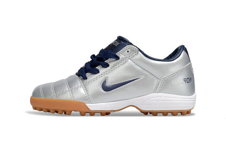 Nike Total 90 III Bambino TF - Argento/Blu Navy