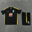 BRAZIL 2026/27 KIDS TRAINING KIT SHIRT + SHORT - Black/Yellow