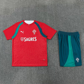 PORTUGAL 2026/27 KIDS TRAINING KIT SHIRT + SHORT - Red