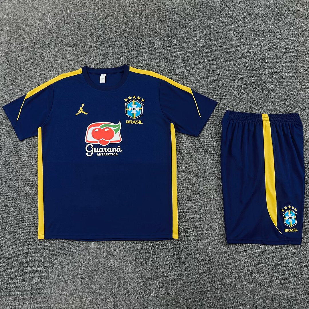 BRAZIL 2026/27 KIDS TRAINING KIT SHIRT + SHORT - Navy