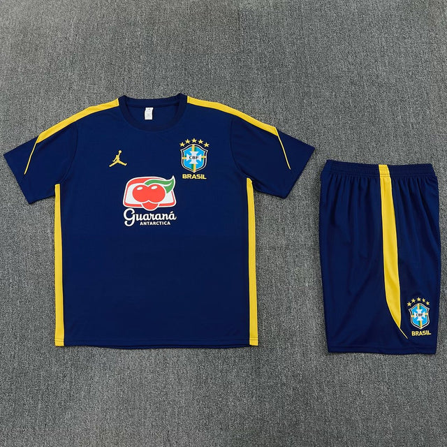 BRAZIL 2026/27 KIDS TRAINING KIT SHIRT + SHORT - Navy
