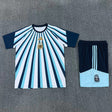 ARGENTINA 2026/27 KIDS TRAINING KIT SHIRT + SHORT - White/Black Stripes