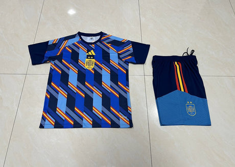ESPAÑA 2026/27 CONJUNTO DE ENTRENAMIENTO NIÑO CAMISETA + PANTALÓN CORTO - Azul Estampado