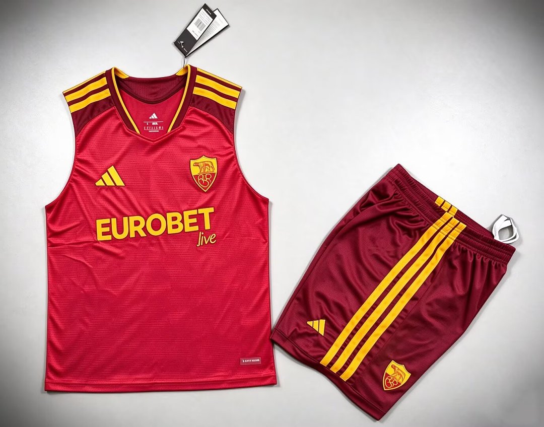 ROMA 2026/27 KIDS TANK TOP + SHORTS - Home