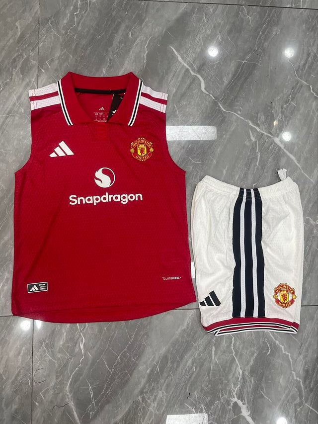 MANCHESTER UNITED 2026/27 KIDS TANK TOP + SHORTS - Home