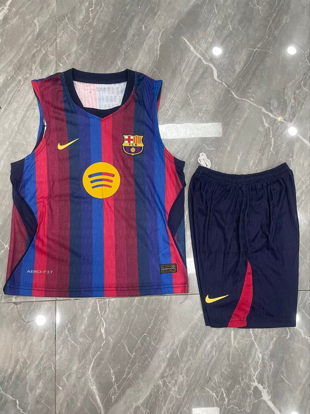 BARCELONA 2026/27 KIDS TANK TOP + SHORTS - Home