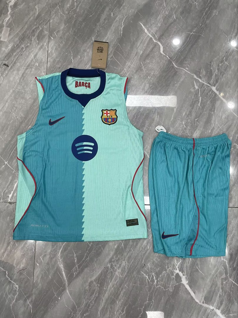 BARCELONA 2026/27 KIDS TANK TOP + SHORTS - Third