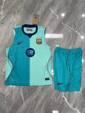 BARCELONA 2026/27 KIDS TANK TOP + SHORTS - Third