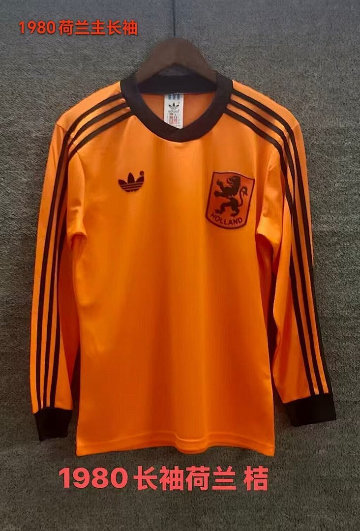 NETHERLANDS 1978 HOME LONG SLEEVE RETRO JERSEY