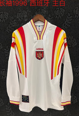 SPAIN AWAY LONG SLEEVE RETRO JERSEY - White