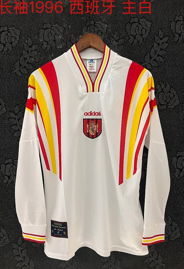 SPAIN AWAY LONG SLEEVE RETRO JERSEY - White