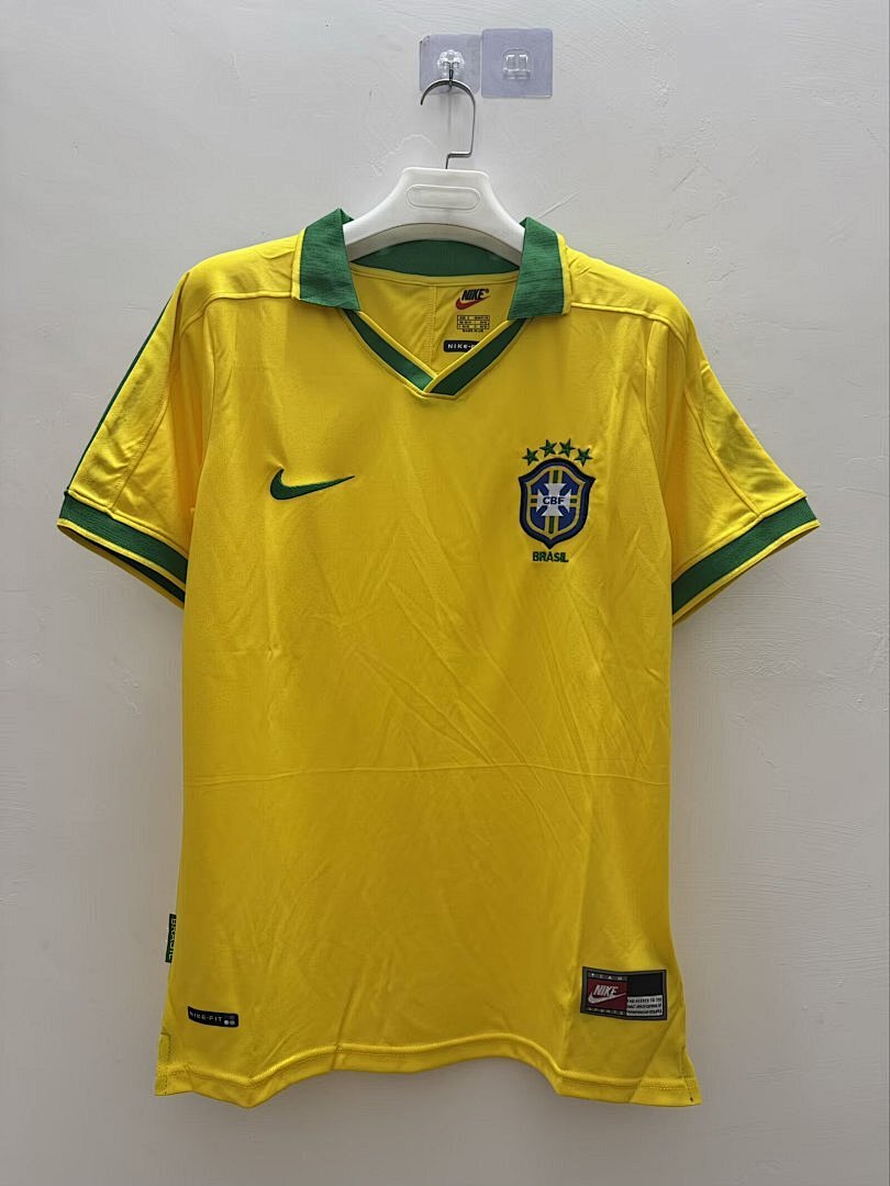 BRAZIL HOME RETRO JERSEY - Yellow