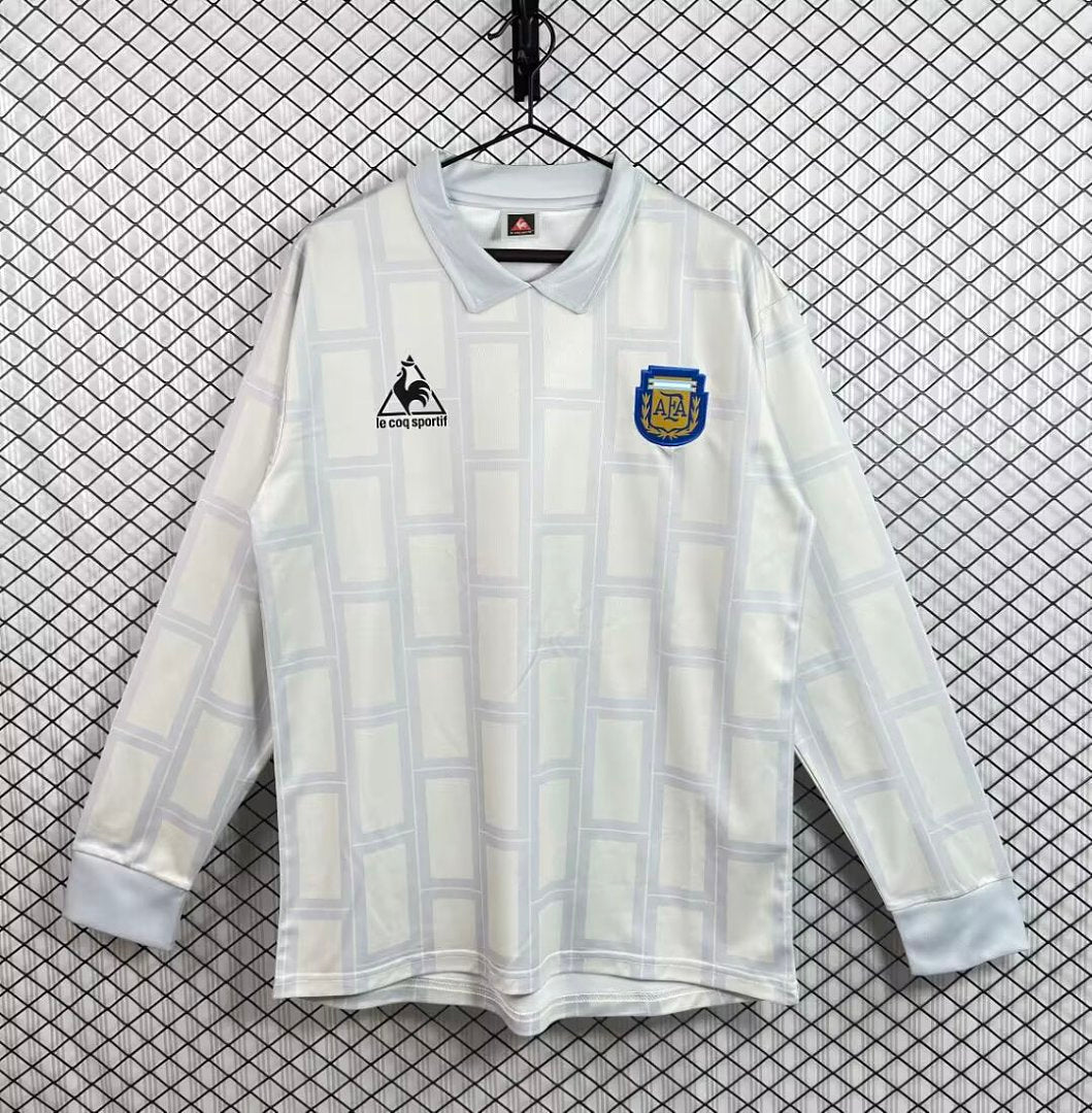 ARGENTINA LONG SLEEVE RETRO JERSEY - White