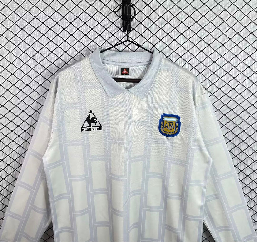 ARGENTINA LONG SLEEVE RETRO JERSEY - White