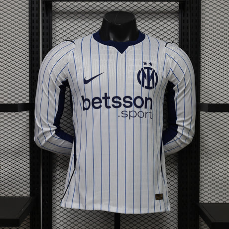 INTER 2026/27 MAGLIA AWAY - Bianco, Manica lunga, Versione giocatore
