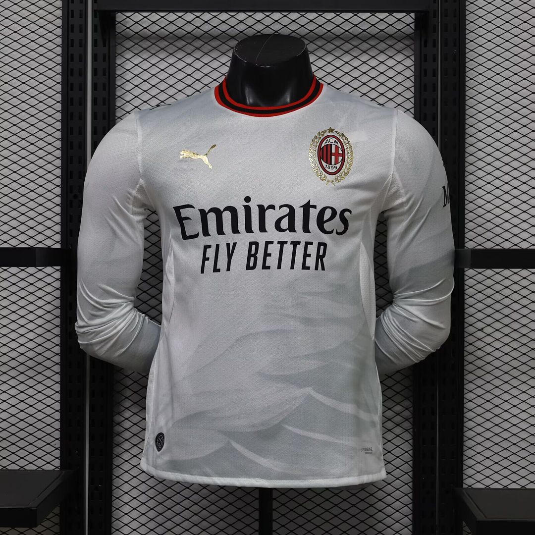 MILAN 2026/27 MAILLOT EXTÉRIEUR - Blanc, Manches longues, Version joueur