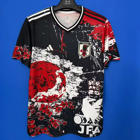 JAPAN 2026/27 قميص إصدار خاص - أسود, زهور حمراء