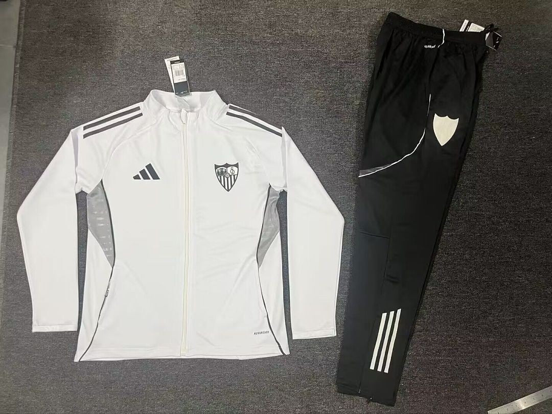 Sevilla 2026/27 Tracksuit - White/Grey