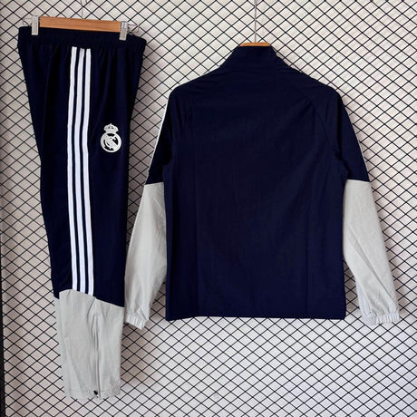 Real Madrid 2026/27 Agasalho corta-vento - Preto/Branco/Cinza