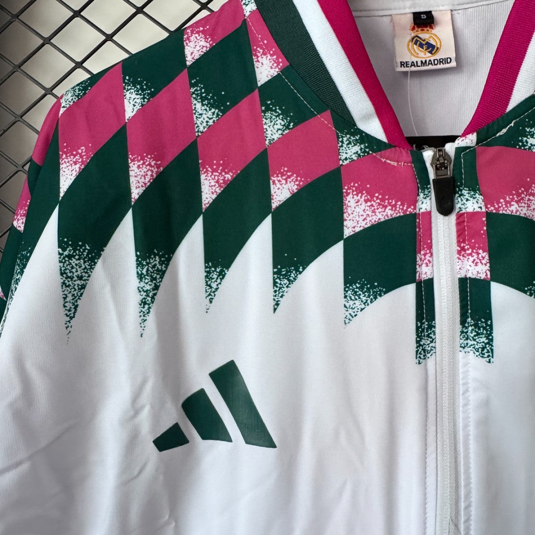 Real Madrid 2026/27 Windbreaker Tracksuit - White, Retro Model