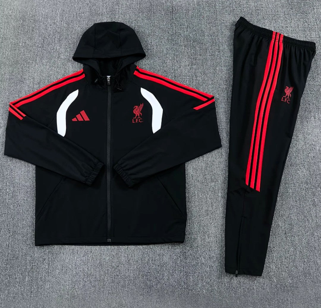 Liverpool 2026/27 Windbreaker Tracksuit - Black/White, With Cap