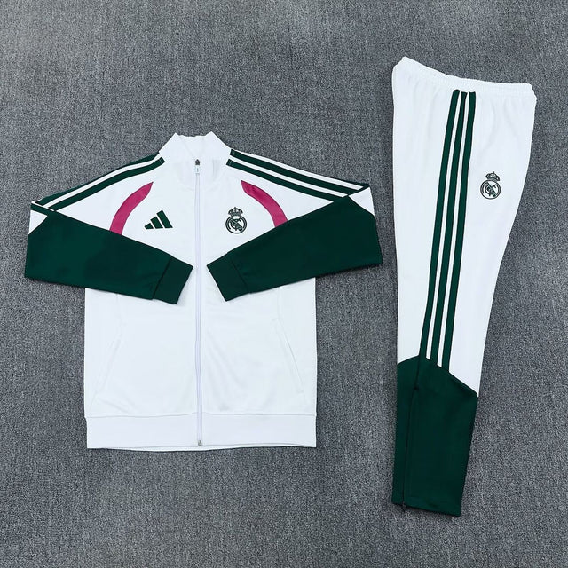 Real Madrid 2026/27 Tracksuit - White/Green/Pink