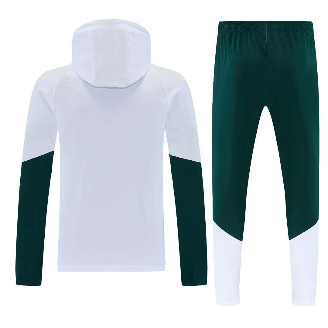 Real Madrid 2026/27 Windbreaker Tracksuit - White/Pink/Green, With Cap
