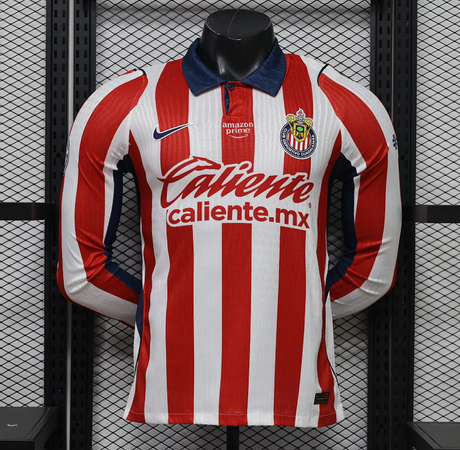CHIVAS GUADALAJARA 2026/27 HJEMMEBANETRØJE LANGÆRMET - Rød/Hvid
