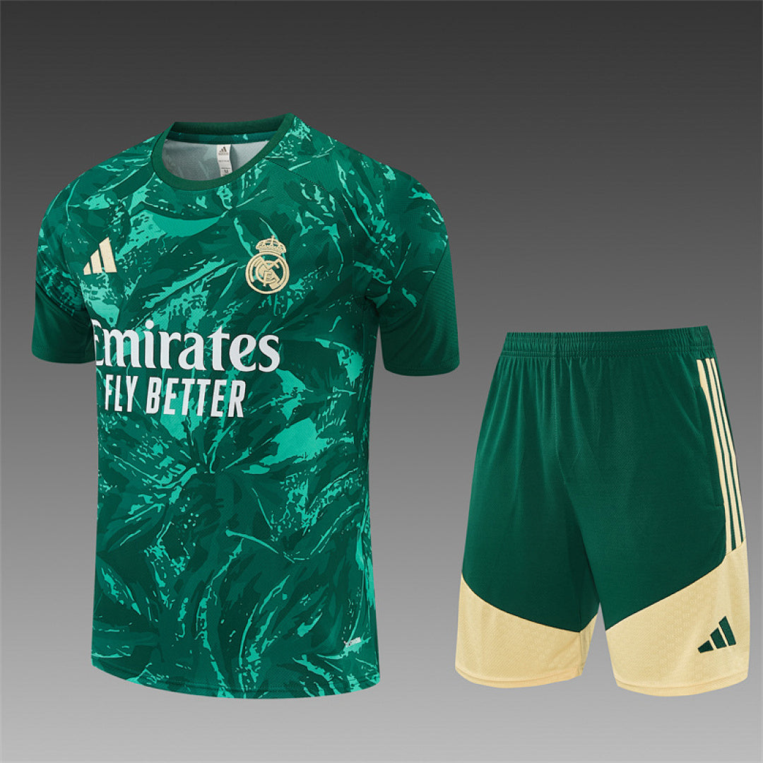 REAL MADRID 2026/27 TRAINING KIT SHIRT + SHORT - Green Camo - front
