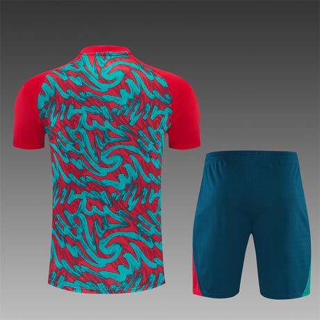 PORTUGAL 2026/27 TRÄNINGSSET TRÖJA + SHORTS - Röd/Grön Kamouflage