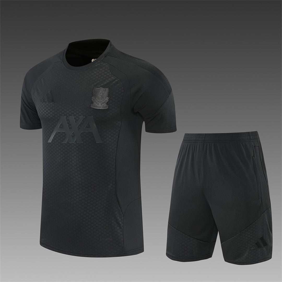 LIVERPOOL 2026/27 TRAINING KIT SHIRT + SHORT - All Black - front