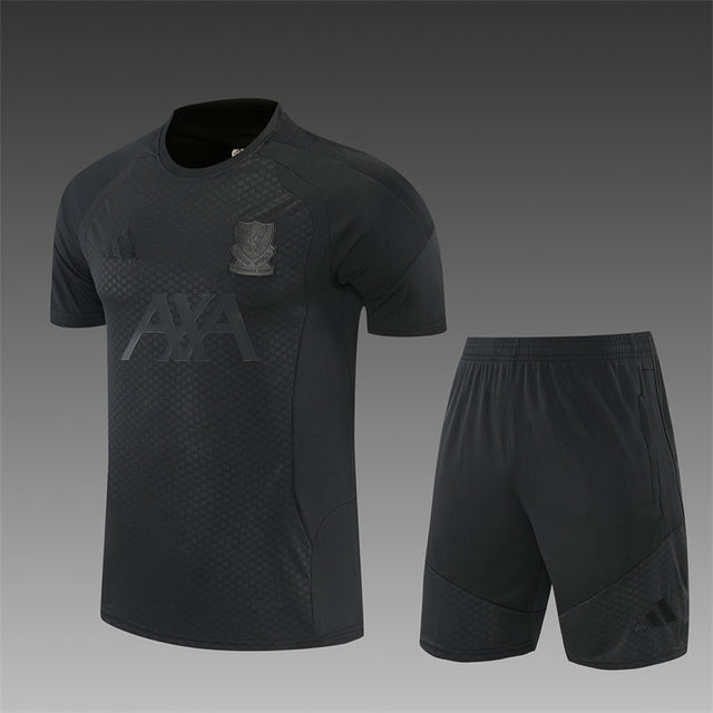 LIVERPOOL 2026/27 TRAINING KIT SHIRT + SHORT - All Black - front