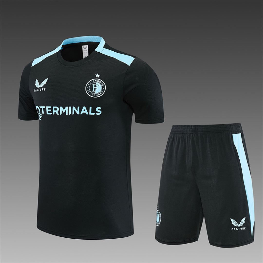FEYENOORD 2026/27 TRAINING KIT SHIRT + SHORT - Black - front