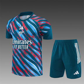 ARSENAL 2026/27 TRAINING KIT SHIRT + SHORT - Red/Blue Camo - front