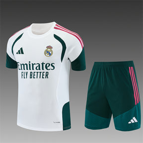 REAL MADRID 2026/27 TRAINING KIT SHIRT + SHORT - White/Dark Green - front