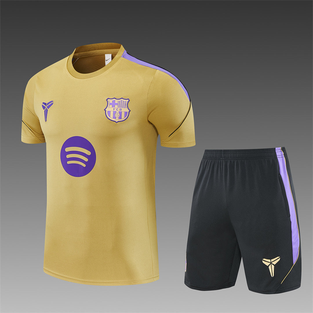 BARCELONA 2026/27 TRAINING KIT SHIRT + SHORT - Gold - front