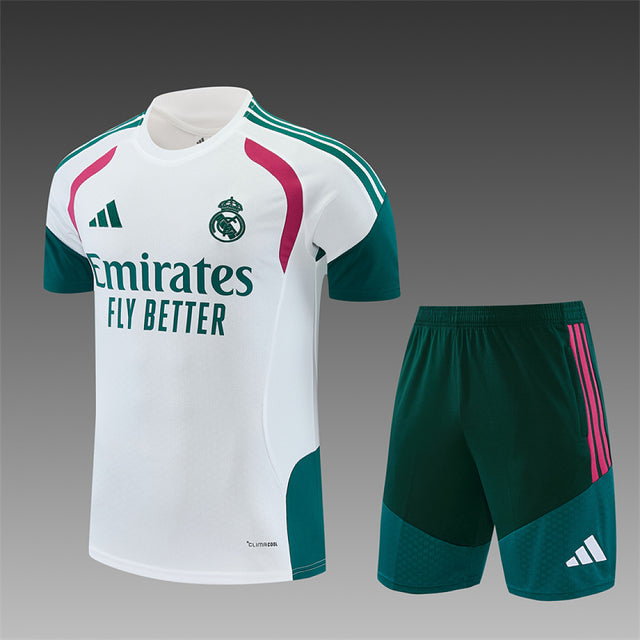 REAL MADRID 2026/27 TRAINING KIT SHIRT + SHORT - White/Green/Pink - front