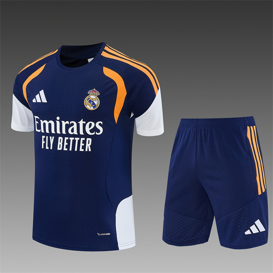 REAL MADRID 2026/27 TRAINING KIT SHIRT + SHORT - Navy/Orange - front